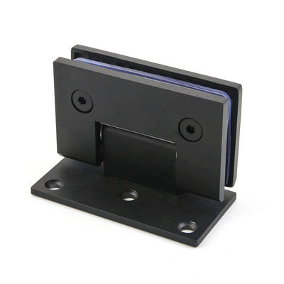 Moderno design Matt Acciaio inossidabile nero 90 gradi montato a parete doccia Cerniera porta di vetro