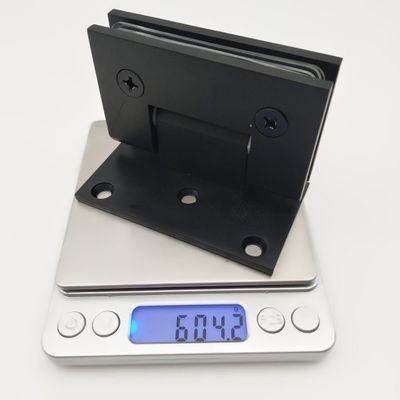 Moderno design Matt Acciaio inossidabile nero 90 gradi montato a parete doccia Cerniera porta di vetro
