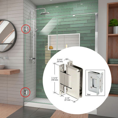 Long Life 90 gradi senza telaio di ottone pivot di vetro schermo porta doccia per cabine doccia
