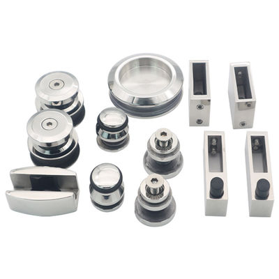 Kit di installazione di porte scorrevoli senza cornice in stile quadrato per accessori di vetro per doccia