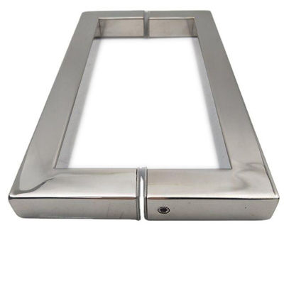 Porta in vetro a pivot quadrato in acciaio inossidabile con manico e campione