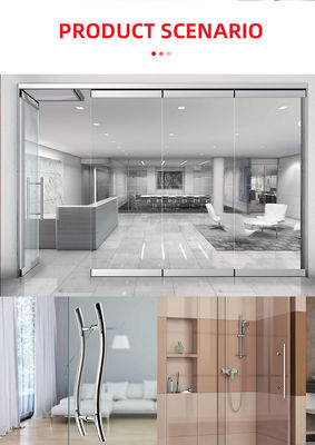 Maniglia a forma di H in acciaio inossidabile per porte di vetro da bagno in edifici per uffici