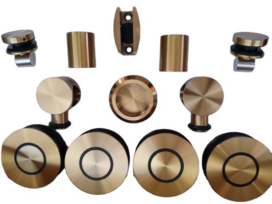 Accessoio di porta scorrevole di alta durezza e durata per porta di vetro singola in oro polacco