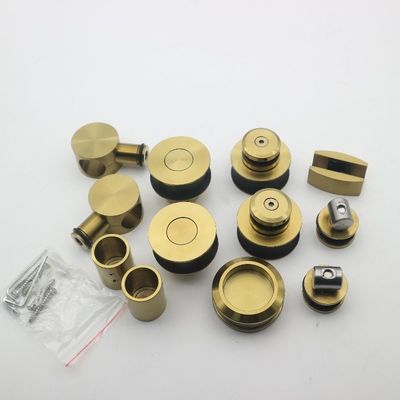 Accessoio di porta scorrevole di alta durezza e durata per porta di vetro singola in oro polacco