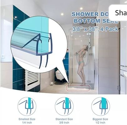 Funzione di sollevamento lungo PVC Plastico Porta doccia Fonte di sigillo Strip per bagni moderni
