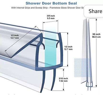Funzione di sollevamento lungo PVC Plastico Porta doccia Fonte di sigillo Strip per bagni moderni
