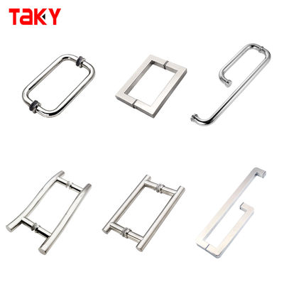 1.0mm Spessore del tubo Acciaio inossidabile Tipo D Porta di vetro Maniglia di tiro per doccia dell' hotel