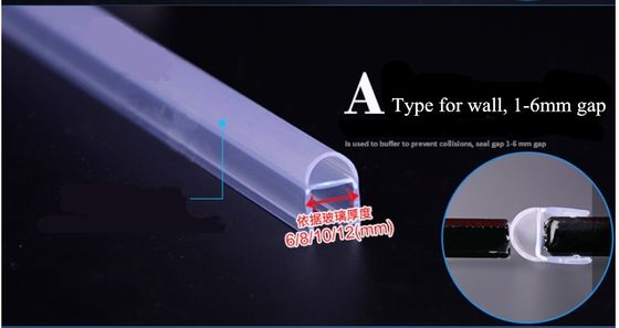 6-12mm Porta doccia in vetro trasparente Spazzola strisce impermeabili con funzione di sollevamento lungo