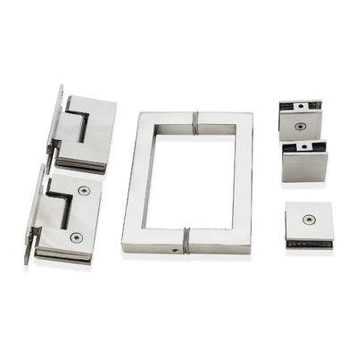 Manico quadrato Kit di pinza in vetro Forte cerniera in acciaio inossidabile per porta doccia senza telaio