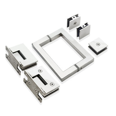 Manico quadrato Kit di pinza in vetro Forte cerniera in acciaio inossidabile per porta doccia senza telaio