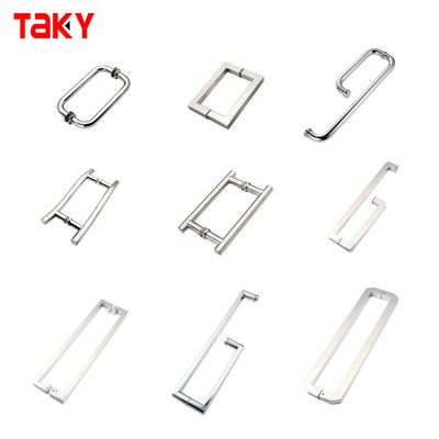 24 pollici in acciaio inossidabile Tempered Glass Push Pull Maniglia per porta in hotel doccia