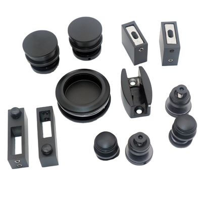 Confezione di porta della doccia a scorrevole nera a forma di vassoio rotondo per vetro sicuro da 8 a 12 mm