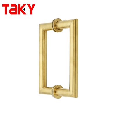 Finitura polacca con maniglia di porta di ingresso principale lunga con maniglia di tiro in oro rosa 203*203 mm