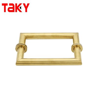 Finitura polacca con maniglia di porta di ingresso principale lunga con maniglia di tiro in oro rosa 203*203 mm