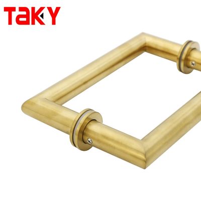 Finitura polacca con maniglia di porta di ingresso principale lunga con maniglia di tiro in oro rosa 203*203 mm