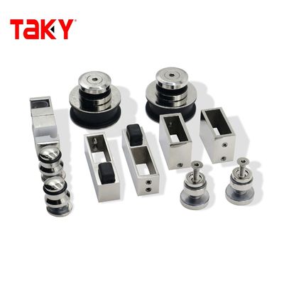 Rulli in acciaio inossidabile senza telaio rotaia pendente binario scorrevole bagno di grana doccia di vetro kit hardware porta