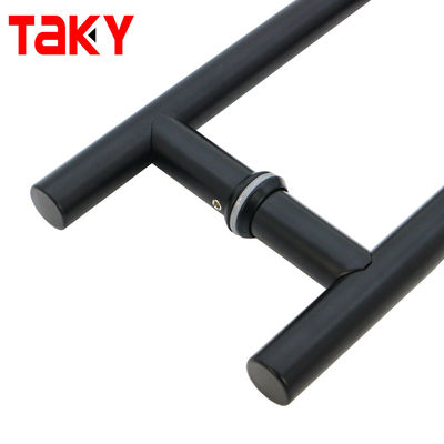 0.5mm Spessore Matt Nero Interni Manicelle di porta in vetro per ufficio Bagno camera doccia