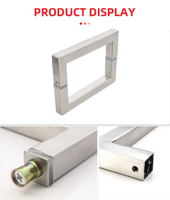Porta in vetro a pivot quadrato in acciaio inossidabile con manico e campione