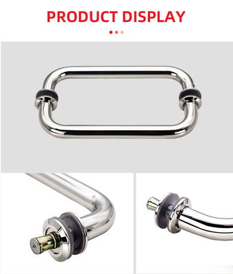 Acciaio inossidabile 304 elettroplatazione argento tubo rotondo maniglia porta in vetro scorrevole