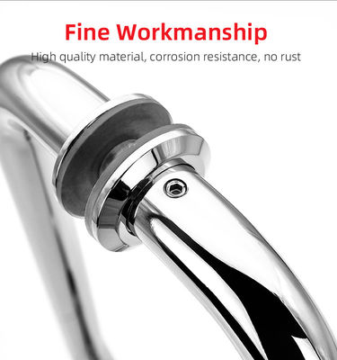 Acciaio inossidabile 304 elettroplatazione argento tubo rotondo maniglia porta in vetro scorrevole