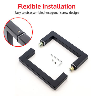 Manicotti porta finestra in acciaio inossidabile Sliding Pull Quadrato doccia Manicotto porta in vetro