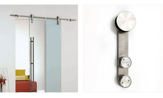Kit di porte scorrevoli da bagno in vetro argento/nero ad alta durezza e durevole per vetro da 6-12 mm
