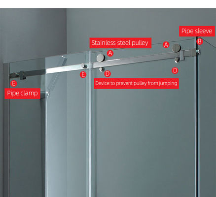 Arredate il vostro bagno con armature per porte scorrevoli senza cornice di colore oro