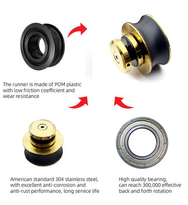 Kit hardware per porte scorrevoli in vetro senza telaio in acciaio inossidabile all'ingrosso