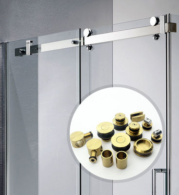 Quadrato vetro temperato trasparente senza cornice porta scorrevole kit per vetro 6-12mm