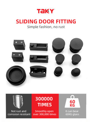 Sistema di porta scorrevole di doccia di vetro con hardware di porta da fienile d'argento Design sofisticato