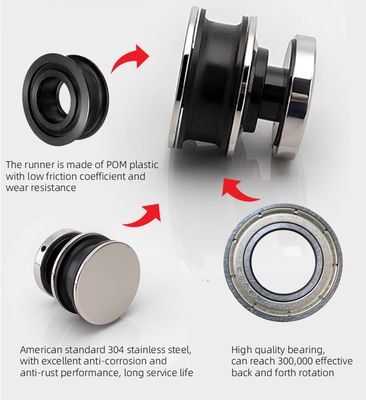 Kit di porta e hardware per granai altamente resistenti alla corrosione con vetro sicuro di 8-12 spessori