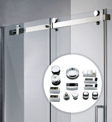 Porta di vetro scorrevole senza telaio di alta qualità Kit di porta doccia