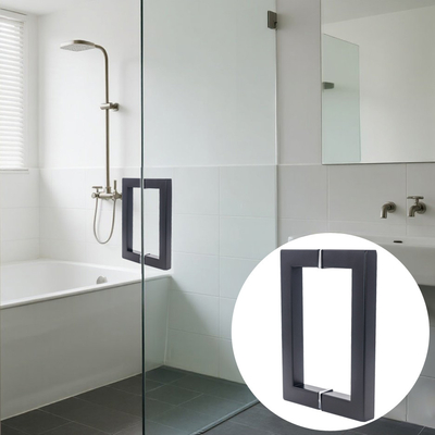 Maniglia per porta in vetro con tubo quadrato nero opaco in acciaio inossidabile 304