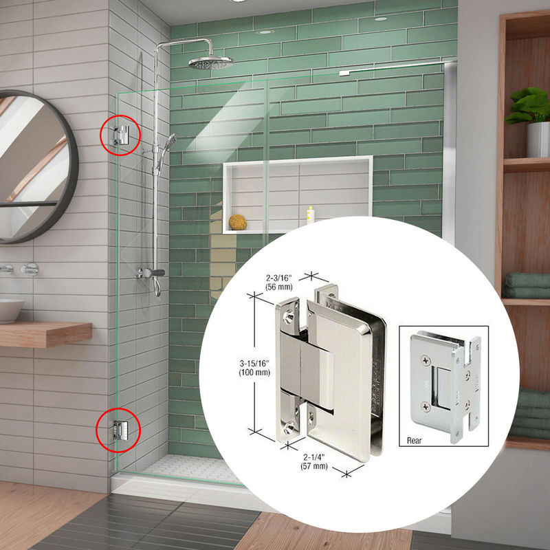 Long Life 90 gradi senza telaio di ottone pivot di vetro schermo porta doccia per cabine doccia