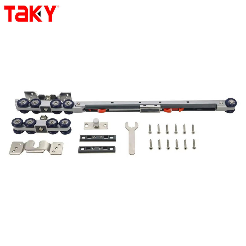 Ferro Nylon Arredamento Armadio Porta appesa Traccia doppia singola chiusura morbida 8 ruote Porta scorrevole Puletta Amortizzatore Roller