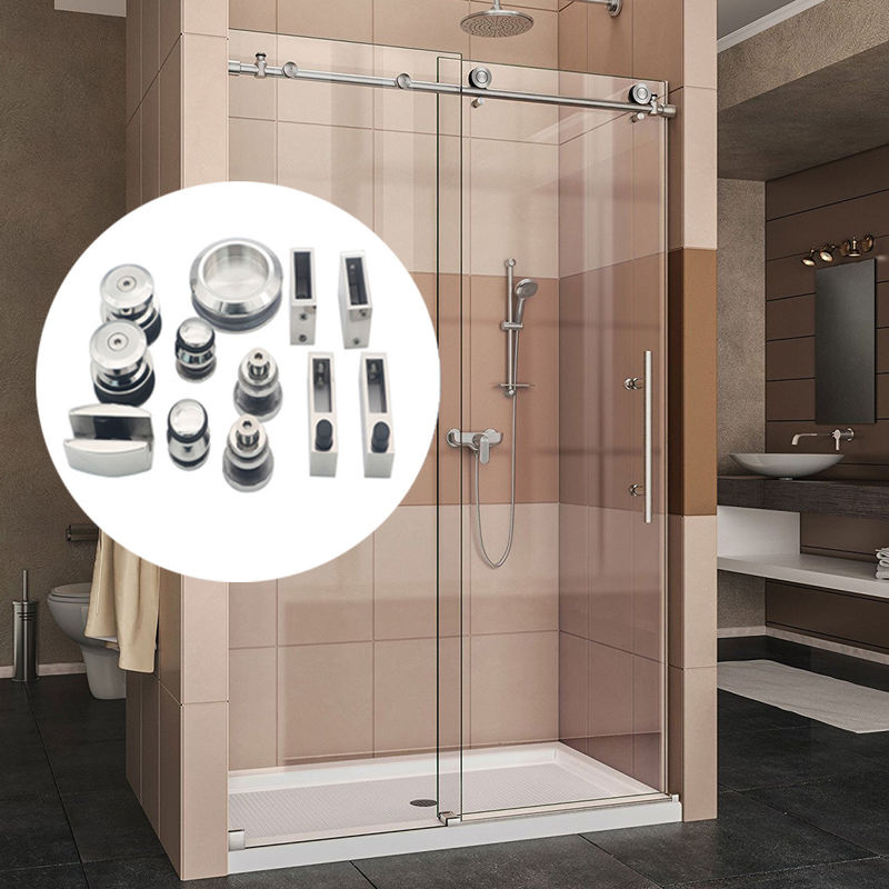 8-12 Vetro di sicurezza di spessore Hardware Vetro sistema set Accessori da bagno Kit porta scorrevole