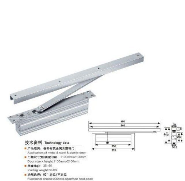 Moderno design alberghiero 85 kg Fuoco Rated Due velocità regolabile idraulica nascosto molla di legno chiusura porta nascosta