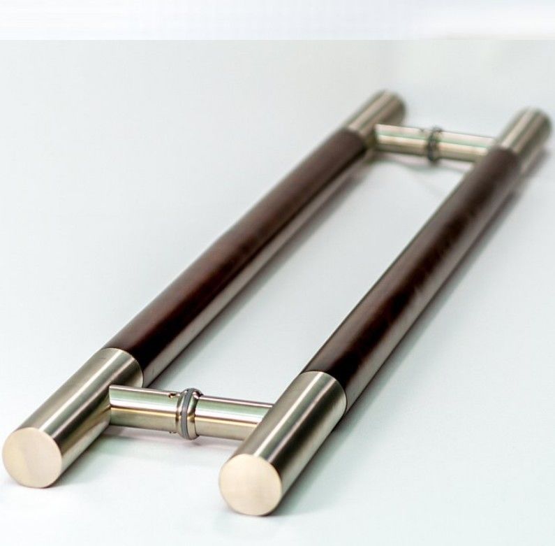Moderno design porta in vetro temperato maniglia con acciaio inossidabile e finitura di levigatura