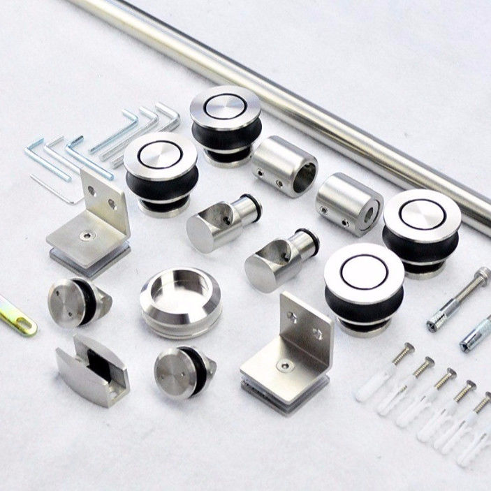 8-12mm porta in vetro senza telaio specchio scorrevole kit porta fienile per hotel bagno e armadio
