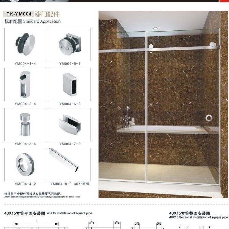 Bagno d'albergo Essential Porta scorrevole a specchio moderna SS304 per la ristrutturazione