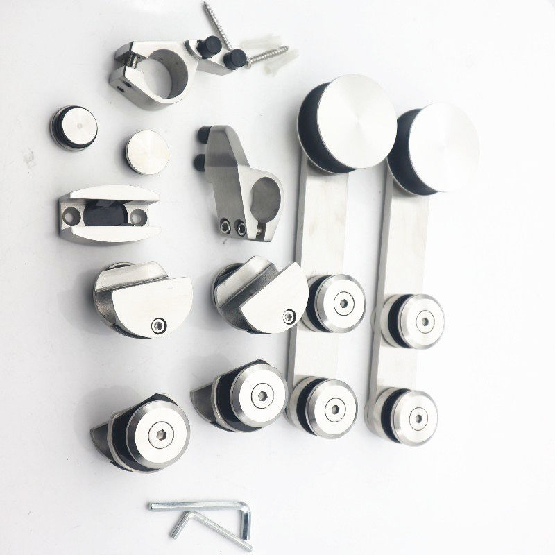 12MM vassoio di vetro Taky sistema di bagno rotondo Hardware porta scorrevole di vetro accessori Kit di camera doccia