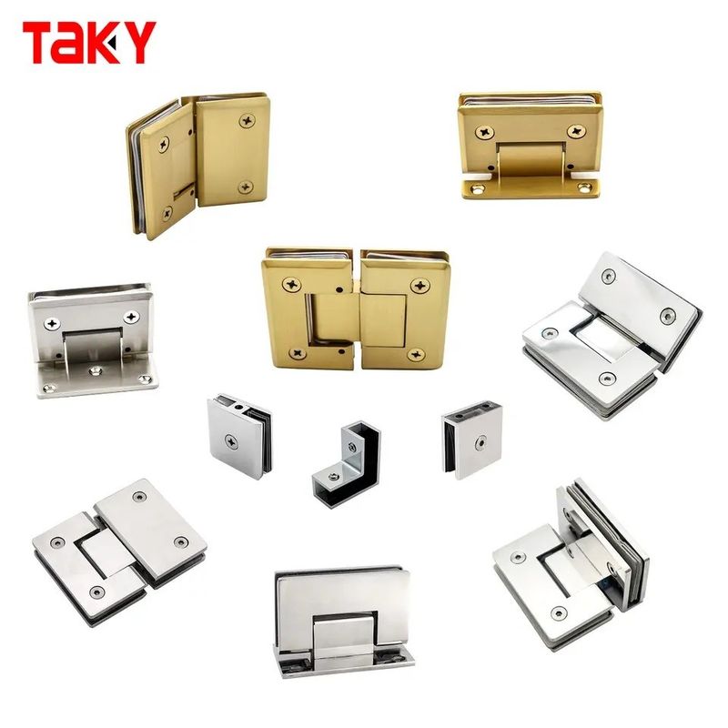 Chiusura sicura della porta 8-12mm vetro spazzolato oro doccia senza cornice porta di vetro Pivot Cerniera
