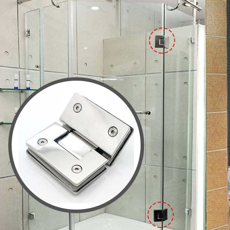 Ingranaggio di vetro di nichel spazzolato con angolo di apertura di 135 gradi Ideale per gli involucri di doccia in vetro