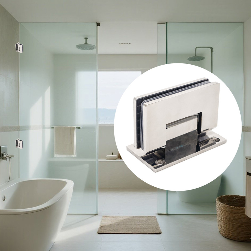 Cerniera per porta doccia senza telaio per vetro da 8-12mm, montaggio a parete a 90 gradi