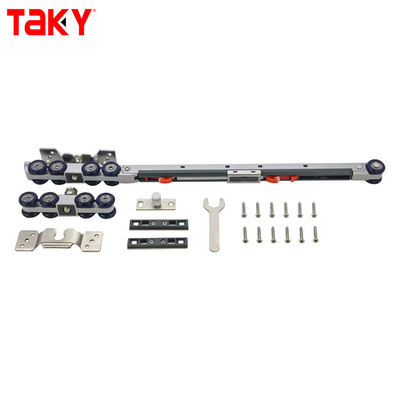 Prezzo buono Ferro Nylon Arredamento Armadio Porta appesa Traccia doppia singola chiusura morbida 8 ruote Porta scorrevole Puletta Amortizzatore Roller in linea