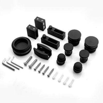 Prezzo buono Porta scorrevole, pista, cassettiera, doccia, accessori, vetro, acciaio inossidabile, matt nero in linea