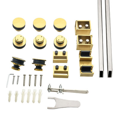 Prezzo buono Ferramenti a rulli a doppia porta in acciaio inossidabile 304 in vetro con porta scorrevole a forma di vassoio rotondo in linea