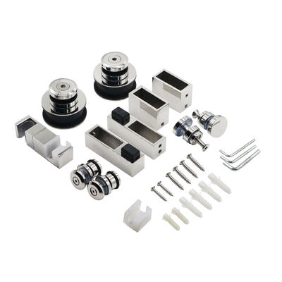Prezzo buono Rulli in acciaio inossidabile senza telaio rotaia pendente binario scorrevole bagno di grana doccia di vetro kit hardware porta in linea