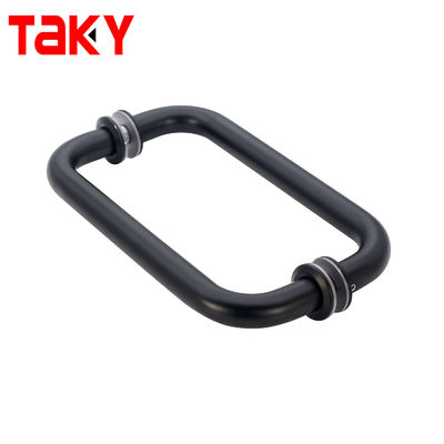 Prezzo buono Matte nero satinato rotondo maniglia di tiro in acciaio inossidabile maniglia di porta in vetro doccia in linea