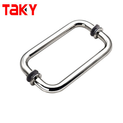 Porta in vetro piatta, a doppio lato, con maniglie di tiraggio